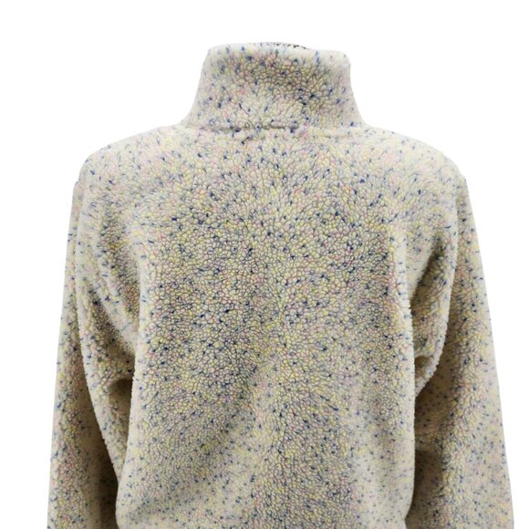 NWT J. Crew Factory Sherpa Fleece Ivory Speckle Zipper Jacket Womens Large - Picture 6 of 11